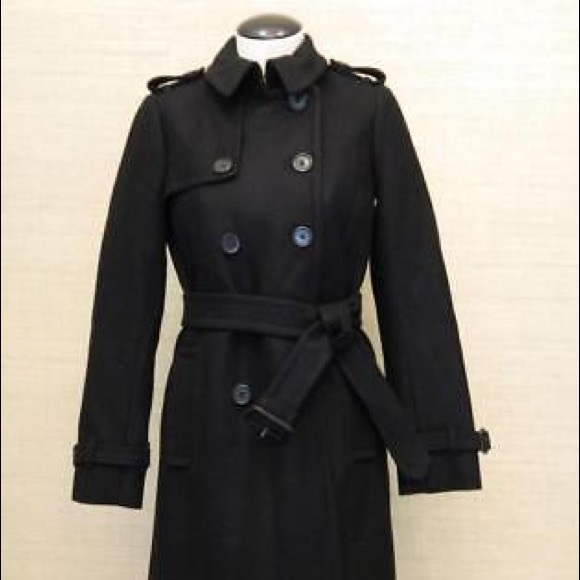 Jcrew NWT icon trench wool boulevard coat in Navy sz 0 - Picture 5 of 16